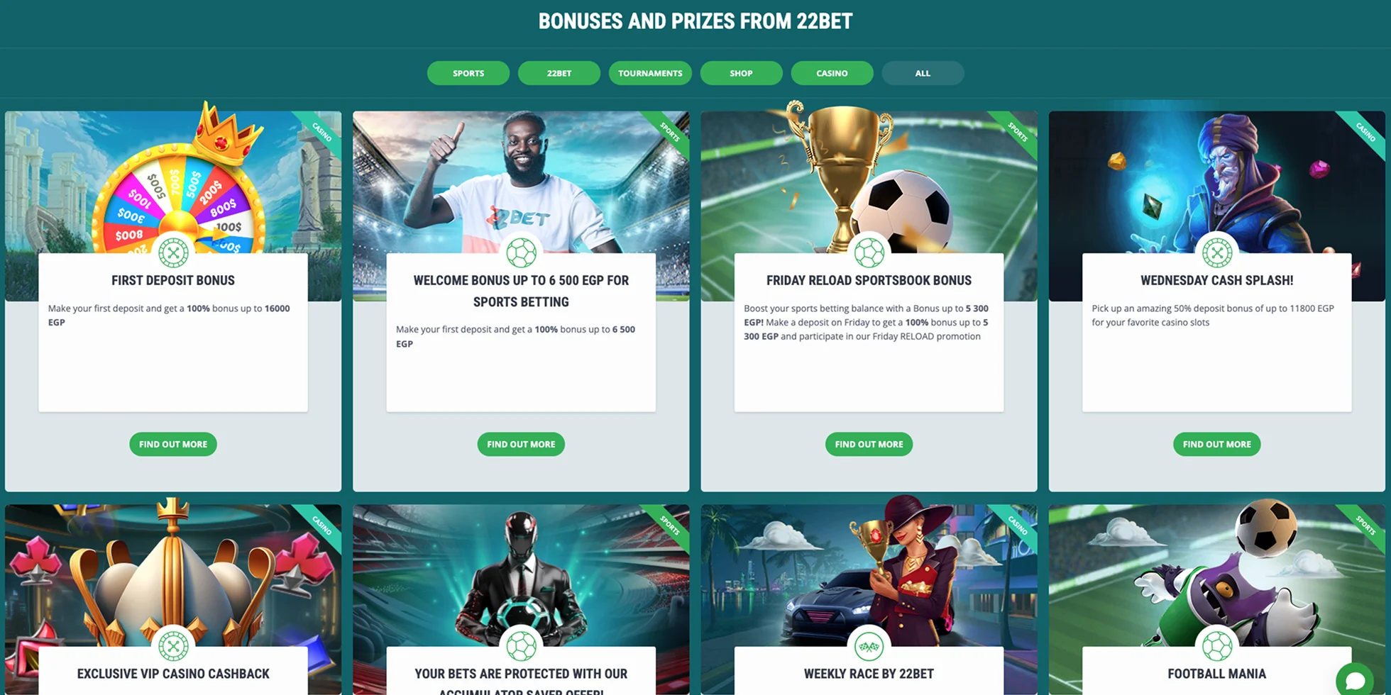 22Bet Bonus Offers